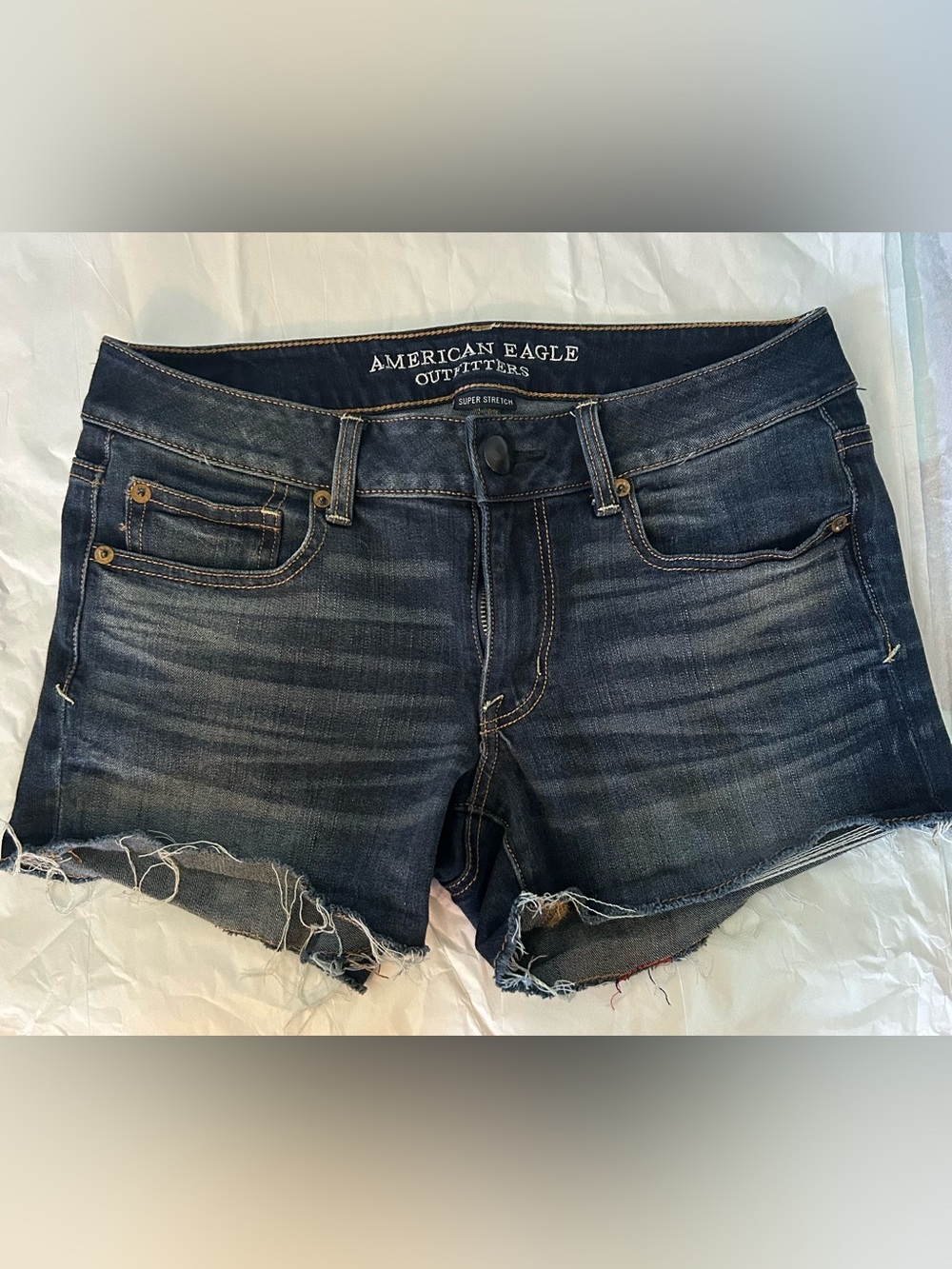 American Eagle Outfitters Super Stretch Women's Shortie Denim Blue Jean Shorts